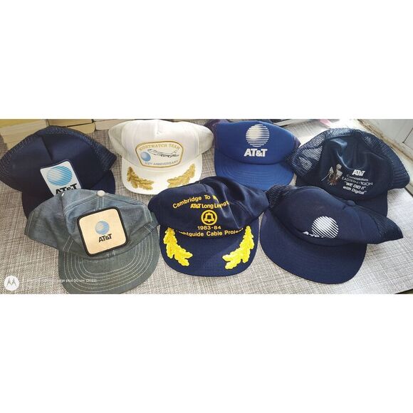 Lot of 7 Vintage AT&T hats/caps trucker style snapback. See images & description - Picture 1 of 15